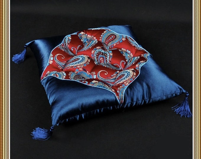 Chinese Silk brocade Woven Damask fabric Cheongsam cushion Phoenix tail pattern