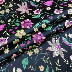 Tessuto broccato jacquard floreale: tessuto da cucito in rayon da 45&quot; di larghezza