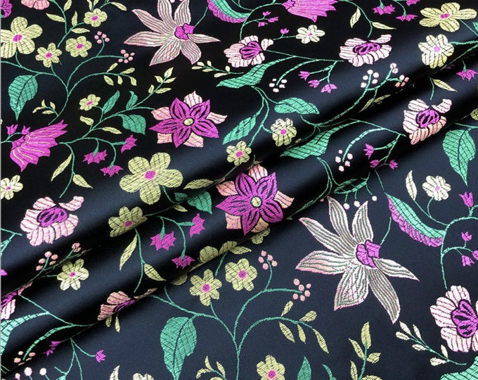 45“W 9 Colors Chinese Starfish flower Jacquard Brocade Fabric, Floral Drapery fabric, Dress DIY Making Fabric, Home Furniture, Sewing Fabric