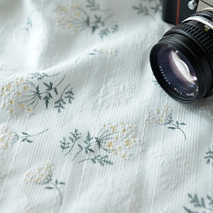Japanese style embroidery Fabric, 100% Cotton, Sewing, Dress, Kimono, decor, Upholstery, Costume, handbag, DIY, Nursery/fabric,  by 1meter