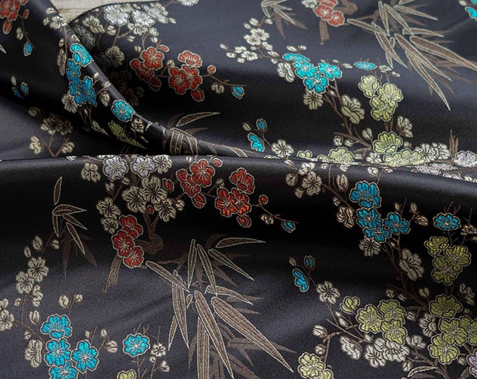 Chinese Silk Brocade Fabric – Plum Blossom Cheongsam Cushion, Damask Tapestry & bag, quilting, Material for DIY Projects, Fabric supplier