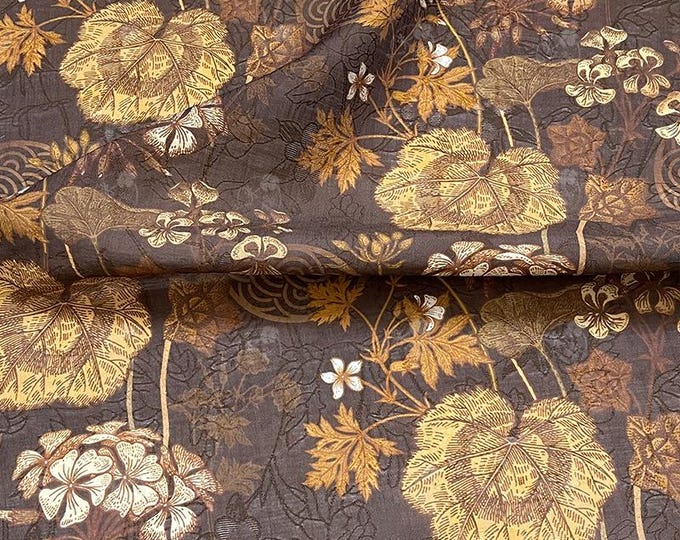 Gold Leaf Dream Tencel Ramie Fabric: Dressmaking, Upholstery, Costume - 59" Wide