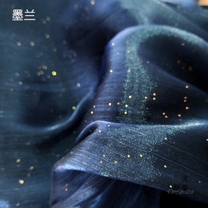 Tissu organza scintillant Space Galaxy : matériel de couture pour mariage transparent