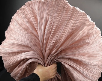 Shiny crinkled-textured pleated organza fabric, 55" Wide Designer Fabric, Wedding, Gowns, Crafts, Events, Stiff shape and Texture fabric