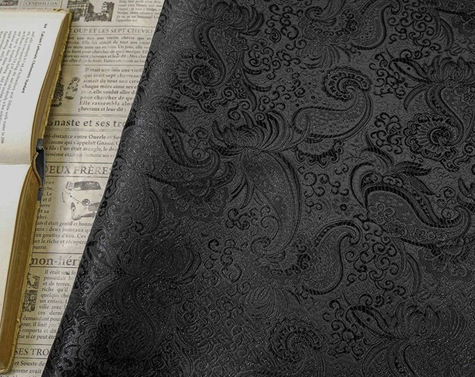 Paisley Jacquard Brocade Fabric with Gold Threads – 65" Wide