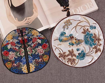 Round ethnic style floral patch, clothing decor patch, embroidered patch, Clothing, dress, children's clothing, accessories, cosplay