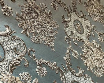 Palace Style Brocade Jacquard Fabric: 55"W Polyester Drapery, Upholstery & Costume