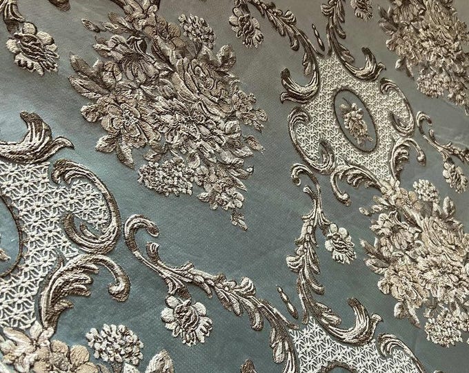 55"W Retro Palace style brocade jacquard dress fabric, Fabulous exclusive Fabric,Drapery, Upholstery, Decor, Costume/Fabric by the meter