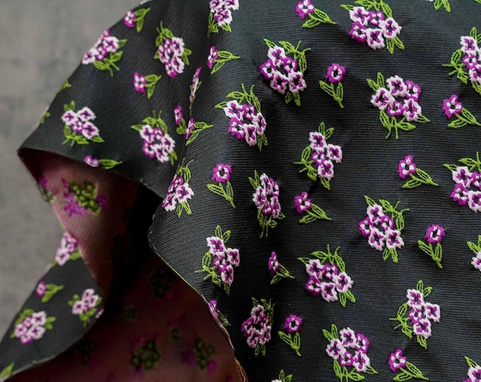 Cottagecore Floral Jacquard Fabric: Embossed Vest & Dress Material