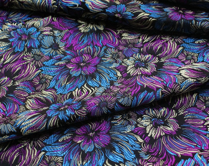 Chinese Colorful Chrysanthemums Silk Brocade Fabric, 29.5" and 35"W, Cheongsam, Qipao, Upholstery, Home Decor, Pillow case, Sewing Fabric