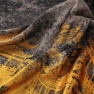 Tessuto di raso di seta da tè con architettura antica, 59"W, 3 colori, tappezzeria, arredamento, costumi, tende, borse, cucito, tendaggi, fai da te, trapuntatura/tessuto