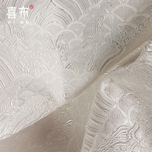 29.5" and 59" Width Pure White Metallic 6 Patterns Traditional Silk Brocade Fabric On SALE, sell by the Meter,Upholstery and Sewing fabric