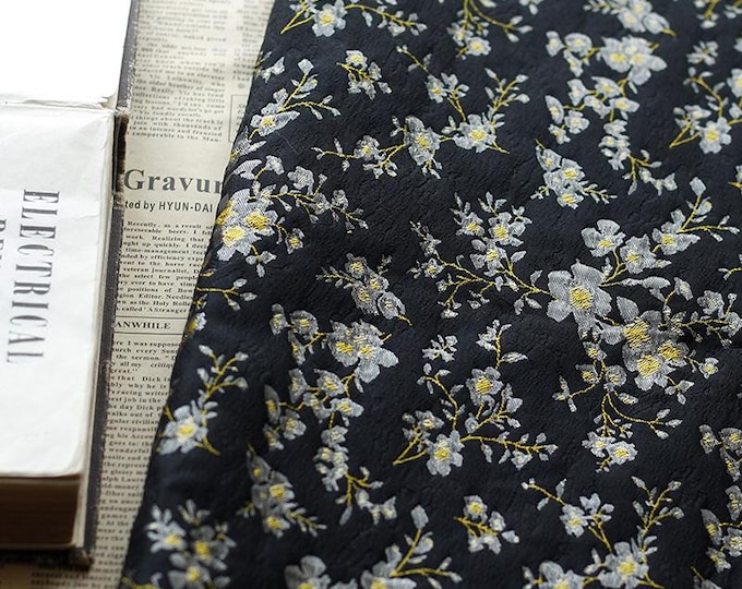 Gold Thread Jacquard Fabric: Retro Reversible Upholstery, Costume, Decor
