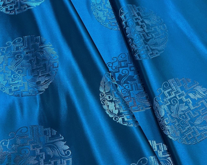 Mongolia Tibetan Plain Chinese Silk Brocade Fabric, 58"W, Upholstery, Decor, Costume, Curtain, Handbag, Sewing, Cheongsam/Fabric by 1meter