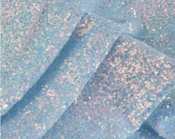 3MM Sequin Symphony Mesh Fabric, Glitz Full Sequins on Mesh Fabric for Bridal & Wedding, Party Dress, Gown, Prom, Décor, DIY Costume, 59"W