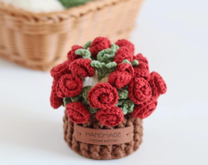 DIY Hand-Woven rose coaster Kit – Crochet Flower Making Material Package for Handmade Knitted coasters, Creative Projects & Relaxing Pastime