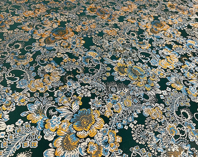 29.5"W Silk Brocade Fabric Peony Flower Design, 3 colors, Upholstery, Decor, Costume, Curtain, Handbag, Sewing, DIY/Fabric by the meter