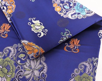 Floral Jacquard Brocade Fabric: Chinese Mongolian Style, 29.5" Wide
