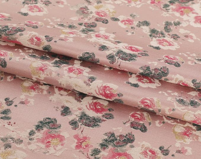 59"W Ancient Chinese Famous paintings pattern Silk Brocade, phlox flower pattern, Upholstery, Quilting, Sewing, DIY, cheongsam fabric
