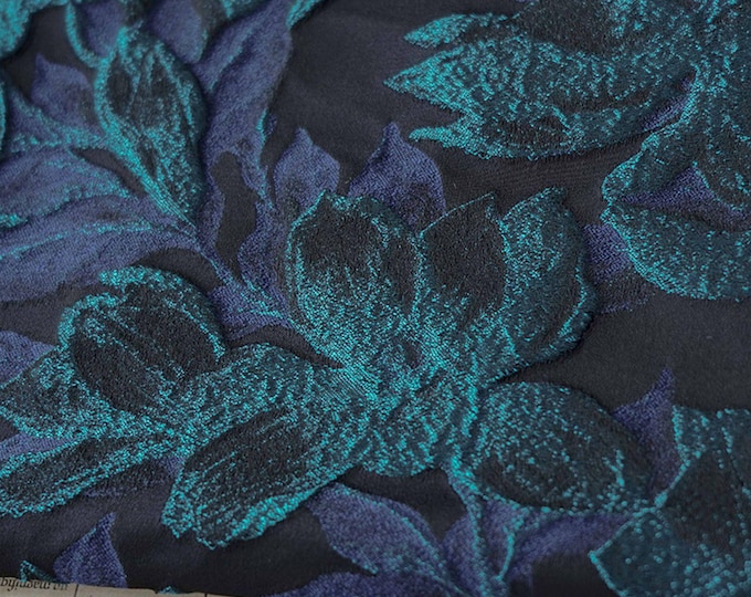 62"W Retro Palace style 3D Magnolia jacquard fabric, Damask, Upholstery, Decor, drapery, Curtain, Handbag, Sewing, DIY/Fabric by the meter
