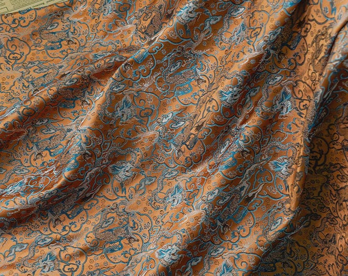 Chinese Song Dynasty brocade Fabric | Full Meter Price | 59" Wide | Handmade Silk Brocade | Cheongsam, Mongolian robe, Qipao , Decor Fabric