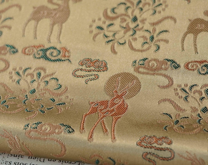 Nine-Color Deer Brocade Fabric: Chinese Hanfu Qipao Sewing Material