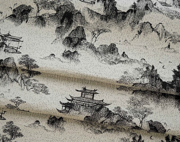 Chinese Traditional Element ink painting Jacquard Brocade Fabric, Floral Curtain/Dress DIY Making Fabric, Home Furniture Fabric, Upholstery
