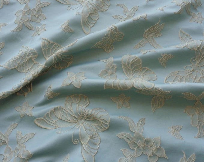 57"W Gold thread Luxury Embroidered Jacquard Fabric, 3D designer fabric, Upholstery, DIY, Decor, Costume, Curtain, Sewing/fabric, By 1 Meter