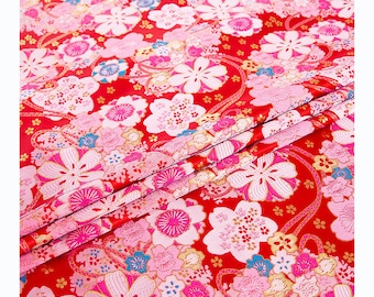 59” Width Japanese Fabric, Cherry Blossoms Jacquard silk brocade fabric, Upholstery, Decor, Costume, DIY, bag, Sewing/Fabric by the meter