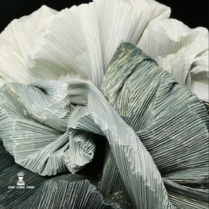 59"W Crepe Paper Pleated Stiff Wedding Fabric, Tessuto di design fai da te fatto a mano creativo, 14 colori sfumati da scegliere, Tappezzeria, Decor, Costume