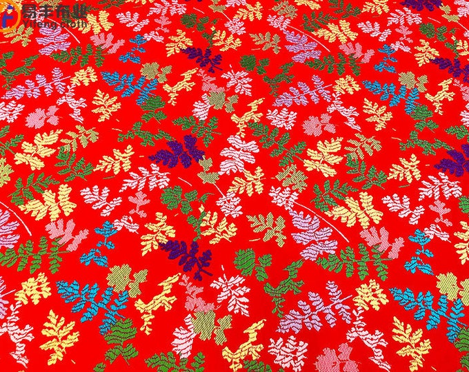 29.5"W Christams tree Jacquard Damask Brocade Fabric, X'mas New year Sewing Fabric By The Meter, Home Decoration Upholstery Fabric On Sale