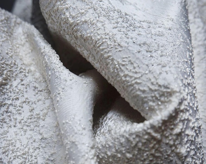 53" Wide Irregular 3D Grain Texture Blended Handmade DIY Designer Fabric - Unique Textured Upholstery & Crafting Material