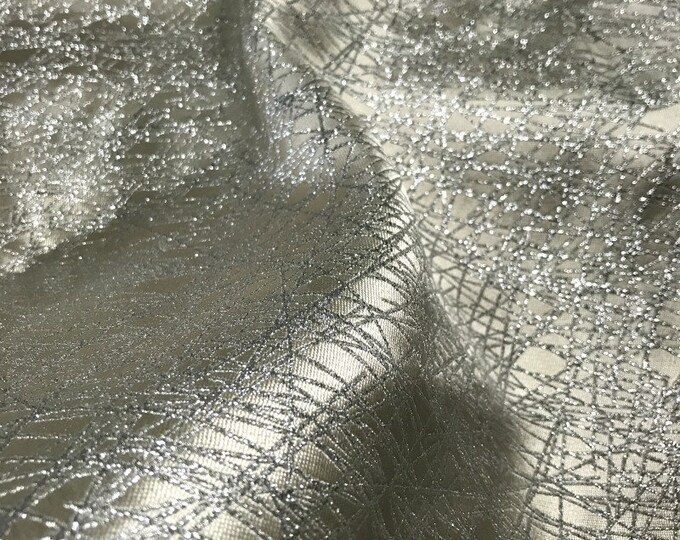 High-grade silver thread texture jacquard designer fabric, Upholstery, Quilting and Sewing fabric, 57"W Chinese Fabric By 1 Meter on SALE