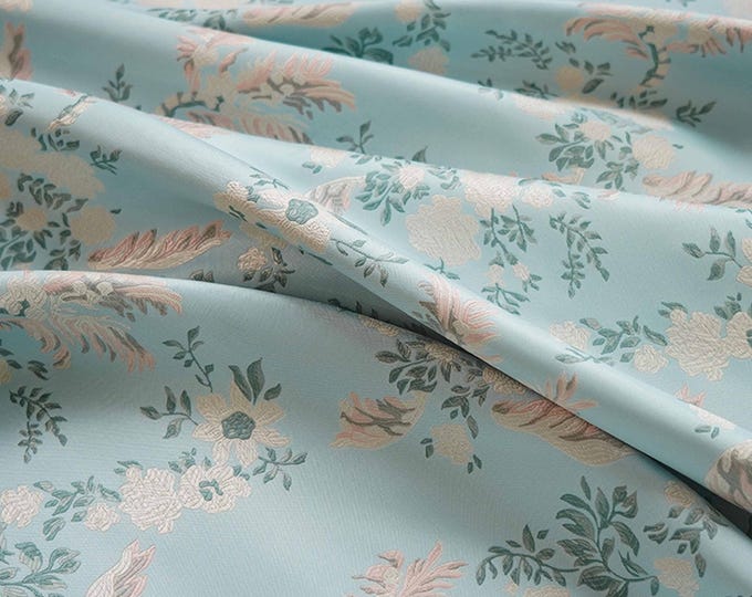 Bright colors Lurex woven jacquard, 3D Big flower pattern, Upholstery, Prom dress, Quilting, drapery, Sewing/ fabric, 65" W By 1 Meter