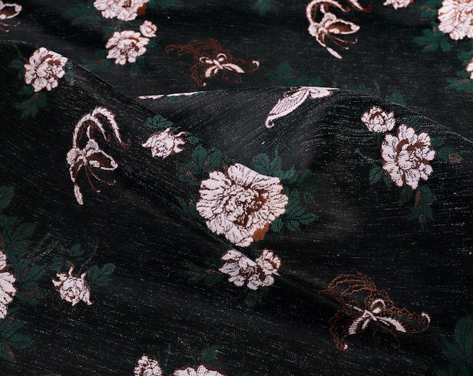 59" Wide Black Velvet Fabric by the Meter for Dress, Curtains & Upholstery | Sewing and Drapery, DIY, Cheongsam Fabric in 2 Colors