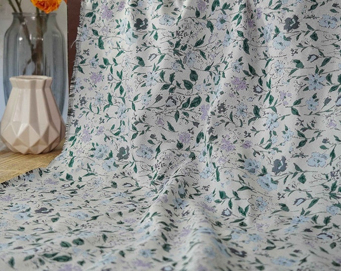 Flower jacquard fabric, 3D texture, designer fabric, Upholstery, Decor, Costume, Curtain, Handbag, Sewing, /Fabric by the meter, 56" W