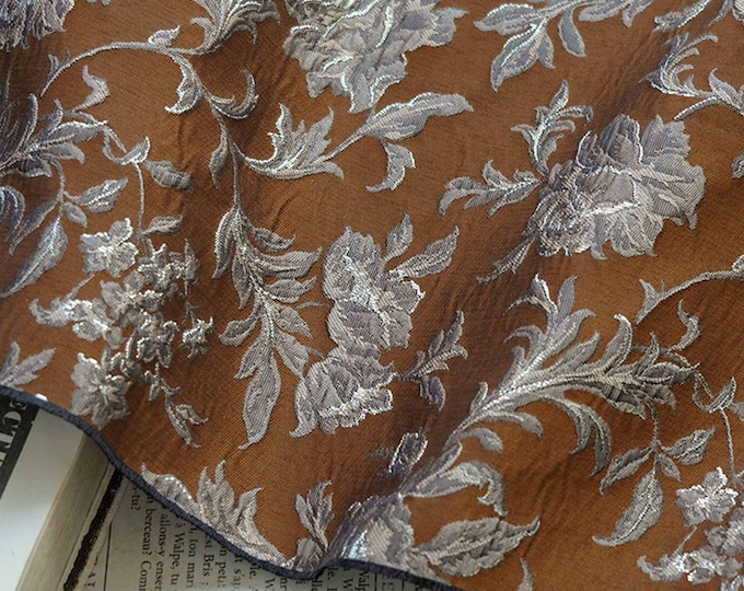 Luxury 3D Embossed Woven Floral Jacquard Brocade Fabric, European Design, 63"Wide