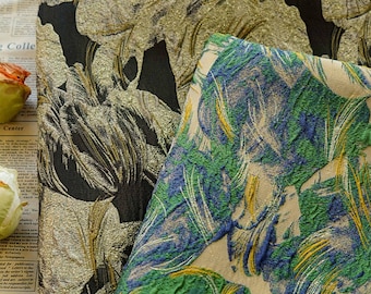 Gold thread jacquard fabric, oil painting designer fabric, Upholstery, Prom dress, Decor, Costume & Sewing fabric, 54"W By 1 Meter on SALE