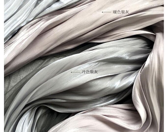 5 colors Super soft crystal pearlescent organza fabric, Shiny silky high-end dress fashion designer fabric, 59" Wide, Sells by the Meter