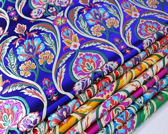 Chinese style Mongolian Gown Tibetan robe decoration Brocade handmade fabric jacquard silk brocade antique fabric