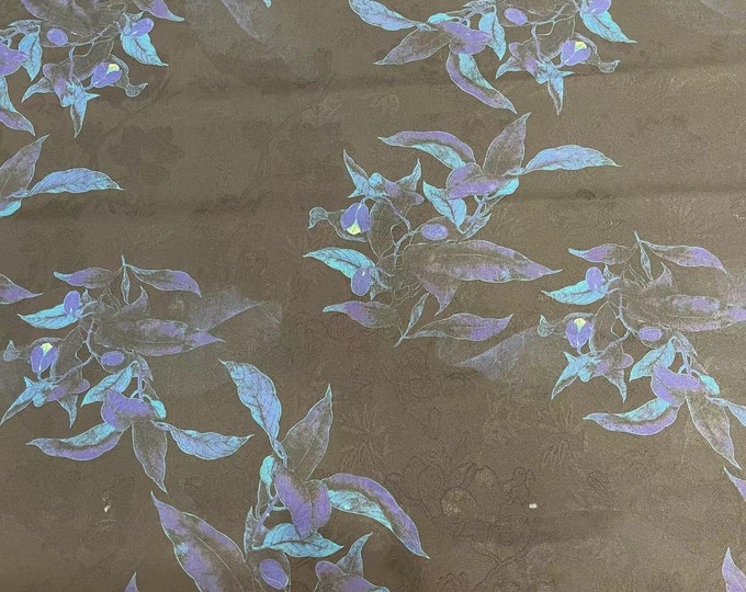 59"W orchid ink painting Tea silk Texture satin fabric, Traditional, Upholstery, Decor, Costume, Curtain, bag, Sewing, drapery,DIY/Fabric