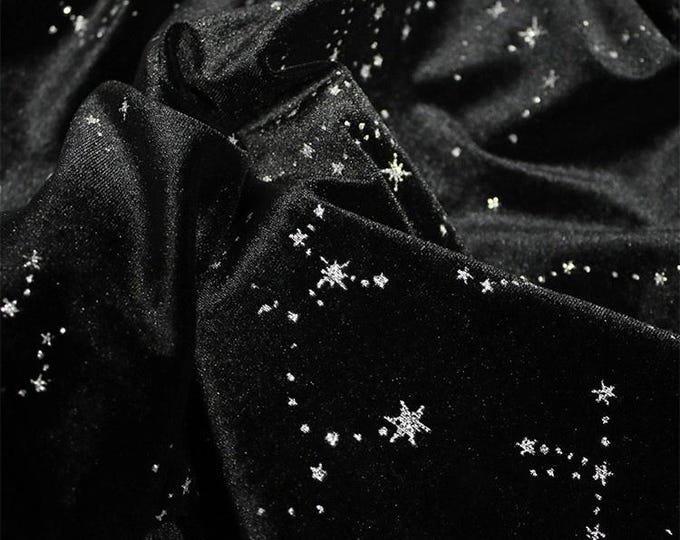 Stretchy Velvet Gorgeous foil Jacquard Fabric by Meter, 67"Wide, prom, Dress, Curtains, Drapery, Upholstery, Sewing, DIY, Scarf/Fabric