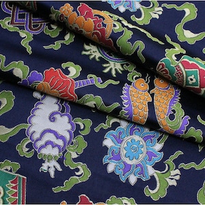 Chinese style Mongolian Gown Tibetan robe decoration Brocade handmade fabric jacquard silk brocade antique fabric
