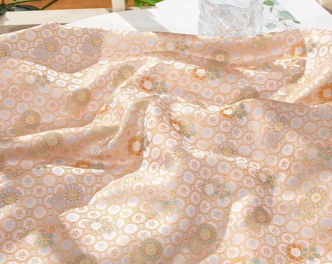 59"W Song Brocade blessings and treasures Silk Brocade, Emperor Tibetan robe, cheongsam, sewing, Upholstery, Quilting and drapery fabric