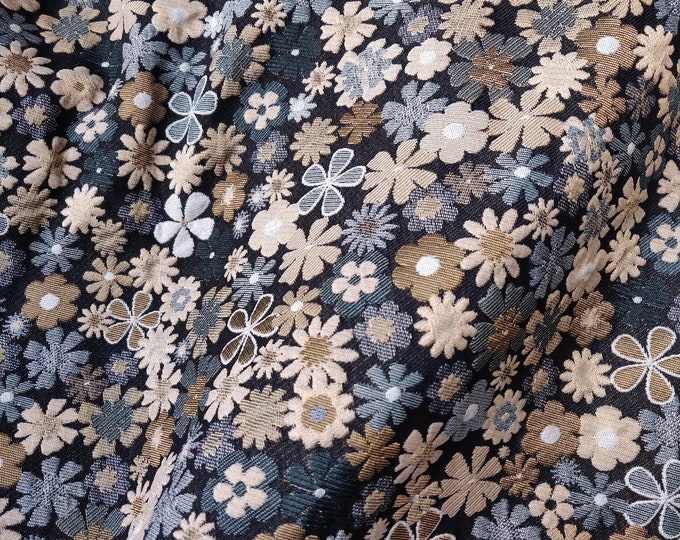 Furniture Reversible jacquard woven fabric, 3D floral pattern with embossed effect, Upholstery, Costume, Sewing, DIY/ fabric, 54"W By 1 yard