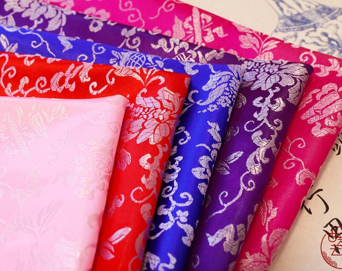 35"W Brocade Fabric Sword Flower Design, Wedding Damask jacquard Fabric, 5 Colors on SALE, 10.99/meter Upholstery, Quilting , Sewing