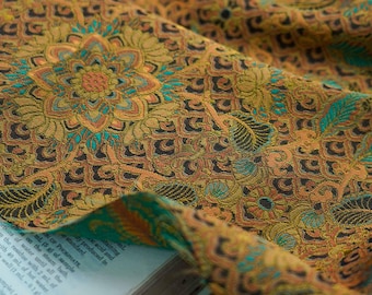 Tibetan Damask Jacquard Fabric: Buddhism Decor, Costume, Upholstery