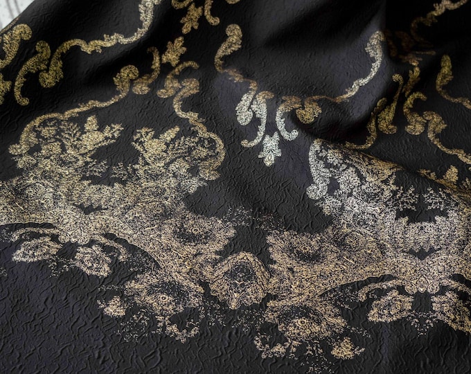 Gold thread jacquard fabric, 3D oil painting texture, designer fabric, Upholstery, Prom dress and Sewing fabric, 55" W By 1 Meter on SALE