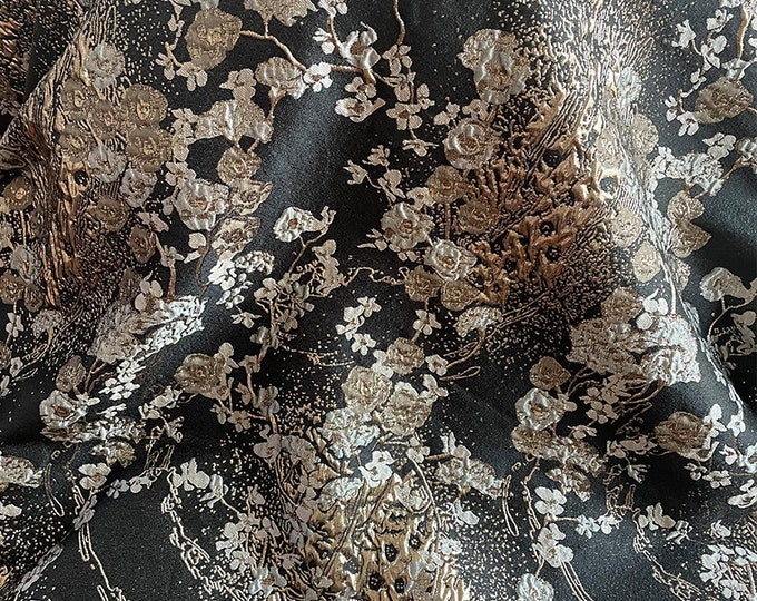 Metallic 3D Jacquard Fabric| 19.99 Full Meter Price | 57"Wide | Upholstery, Decor, Costume, Curtain, Handbag, Sewing/Fabric by the meter