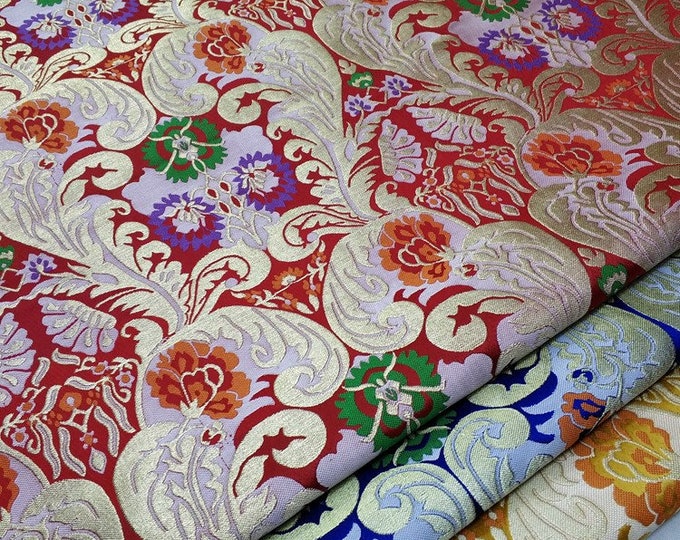 29" Width Chinese gorgeous folk chrysanthemum tapestry satin silk brocade jacquard fabric by the meter cheongsam upholstery cosplay
